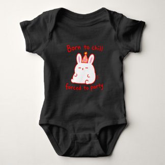 Born To Chill Party Bunny Baby Bodysuit