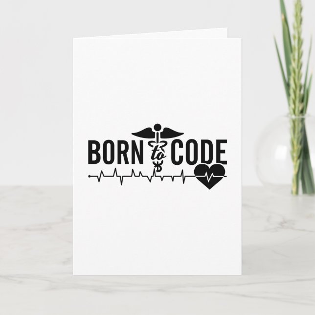 Born To Code Medical Coder Programmer ICD Coding Card (Front)