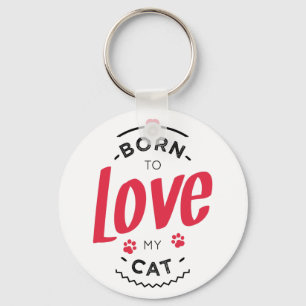 born to coils my cat key ring