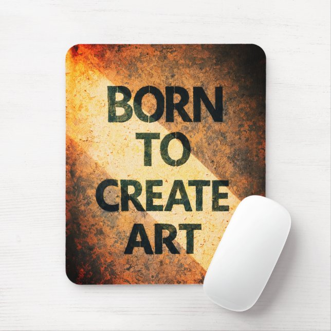 Born to Create Art Motivational Quote Textured Wal Mouse Pad (With Mouse)