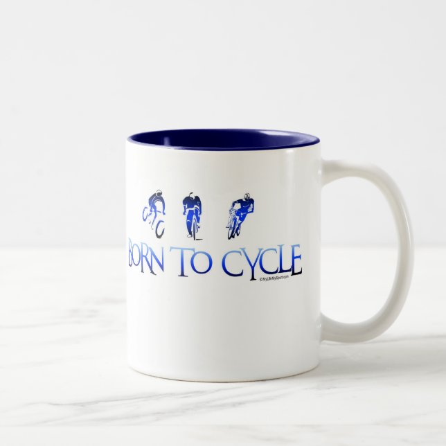 BORN TO CYCLE Two-Tone COFFEE MUG (Right)
