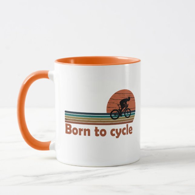 Born to cycle vintage mug (Left)