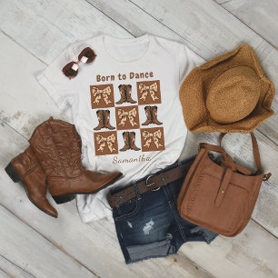 Born to Dance Block Style Boots Bows T-Shirt Tri-Blend Shirt