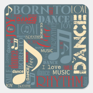 Born to Dance Blue ID277 Square Sticker