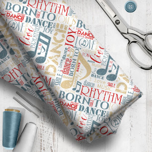 Born to Dance Blue/Red/Gold ID277 Fabric