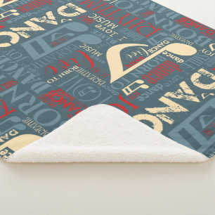 Born to Dance Blue/Red/Gold ID277 Sherpa Blanket