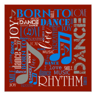 Born to Dance Blue/White/Any Colour ID277 Poster