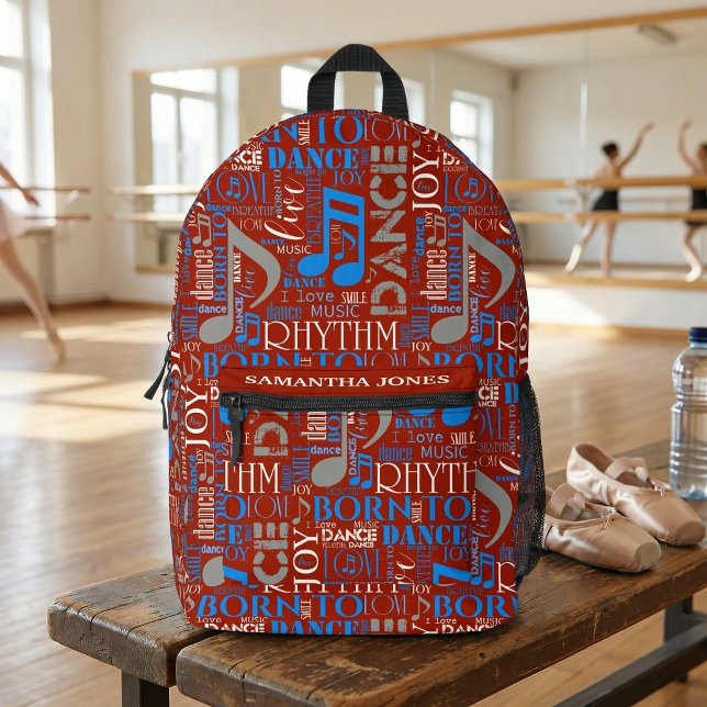 Born to Dance Blue/White/Any Colour ID277 Printed Backpack (Creator Uploaded)