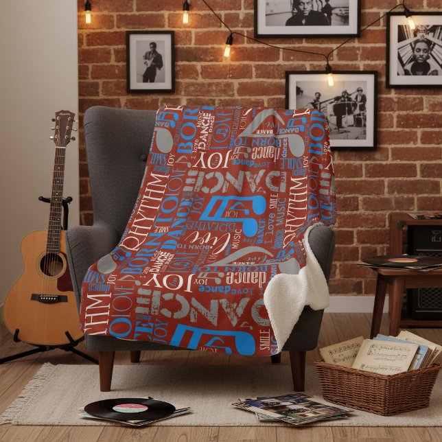 Born to Dance Blue/White/Any Colour ID277 Sherpa Blanket (Creator Uploaded)