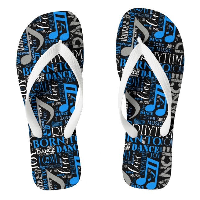 Born to Dance Blue/White/Any Colour ID277 Thongs (Footbed)