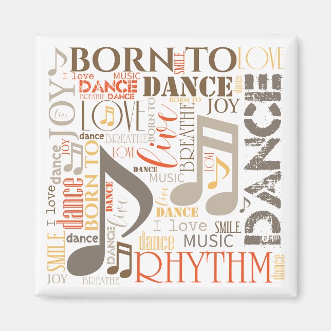 Born to Dance Brown ID277 Magnet (Front)