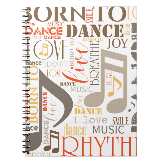 Born to Dance Brown ID277 Notebook (Front)