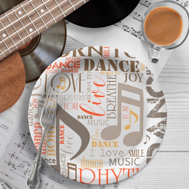 Born to Dance Brown ID277 Paper Plate (Creator Uploaded)