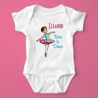 Born to Dance Custom Name Baby Bodysuit