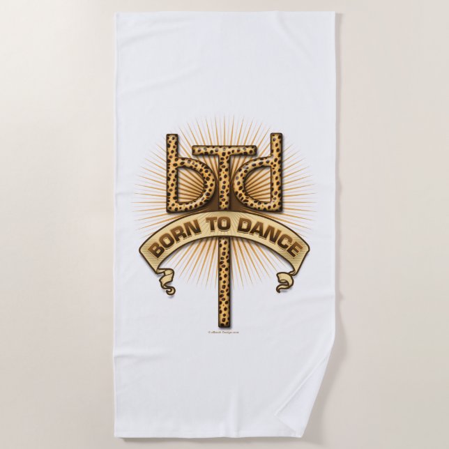 Born To Dance (Leopard) Beach Towel (Front)