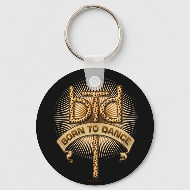 Born To Dance (leopard) Key Ring (Front)