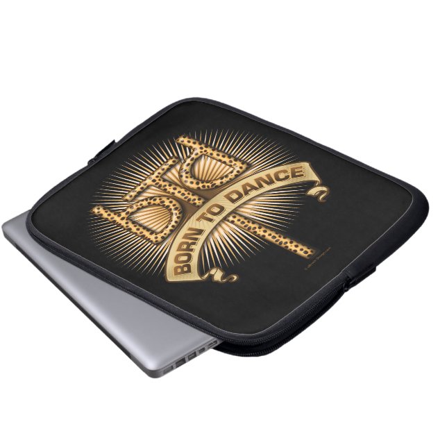 Born To Dance (leopard) Laptop Sleeve (Front Bottom)