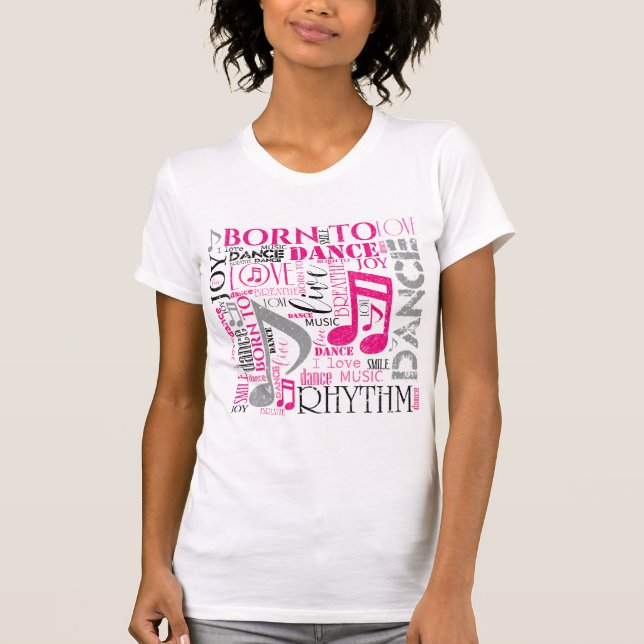 Born to Dance Pink/Black ID277 T-Shirt (Front)