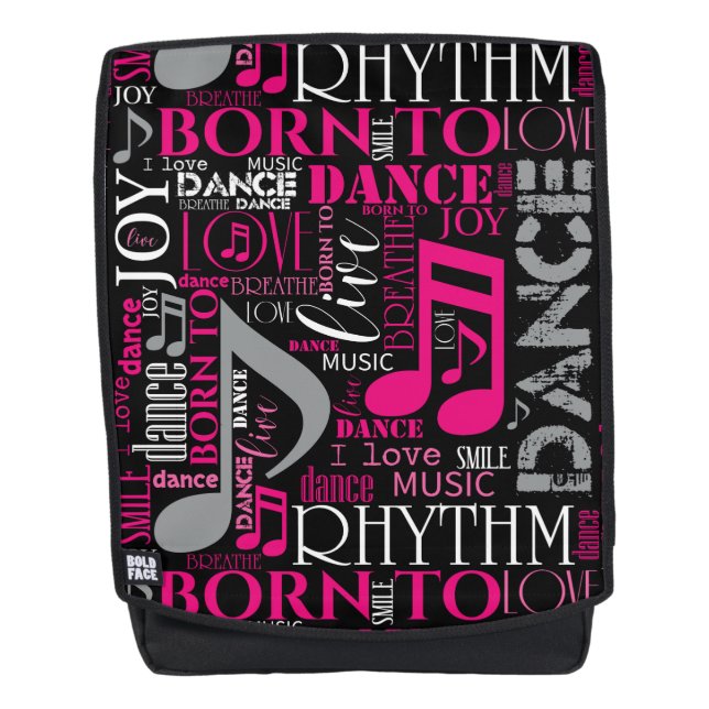 Born to Dance Pink ID277 Backpack (Front)