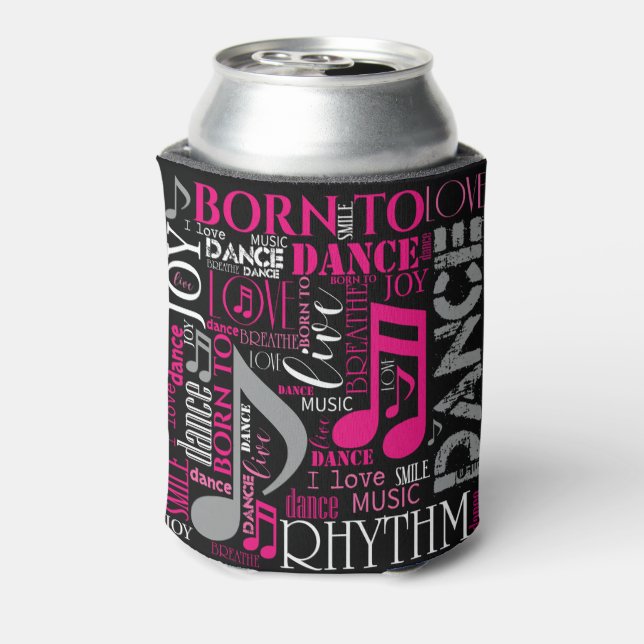 Born to Dance Pink ID277 Can Cooler (Can Back)