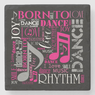 Born to Dance Pink ID277 Stone Coaster