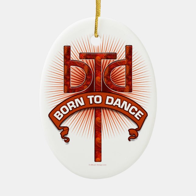 Born To Dance (redstone) Ceramic Tree Decoration (Front)