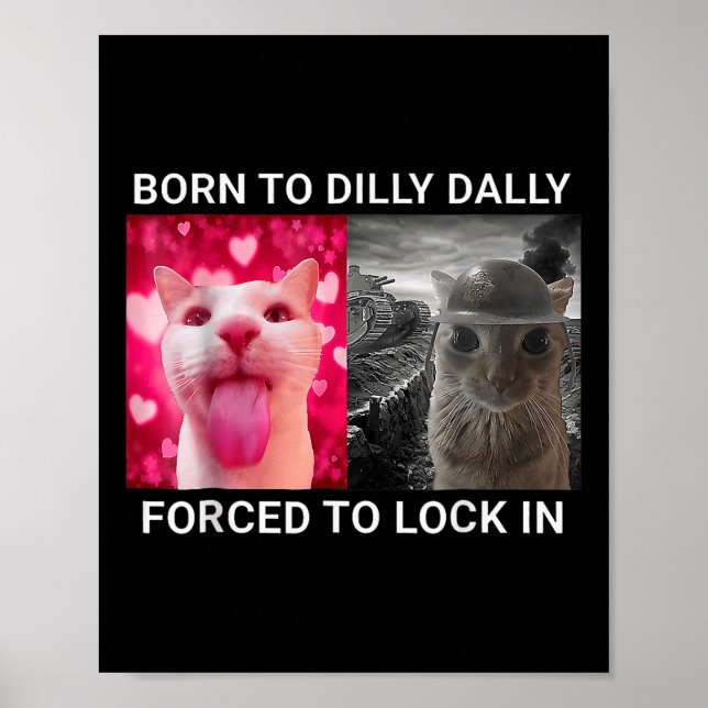 Born To Dilly Dally Forced To Lock In Funny Meme C Poster (Front)