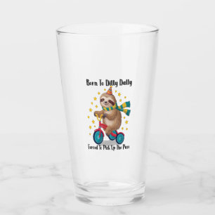 Born to Dilly Dally Sloth Glass