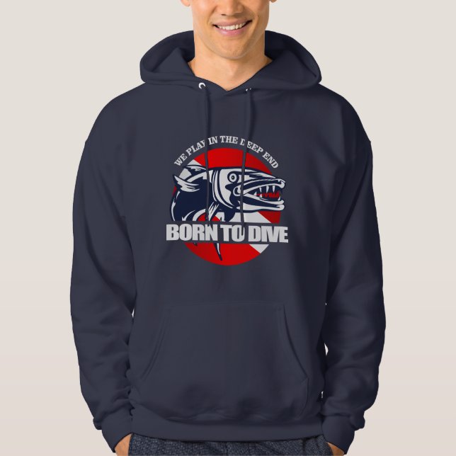 Born to Dive (Barracuda) Hoodie (Front)