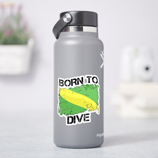 Born to Dive Nitrox Flag Sticker (HydroFlask)