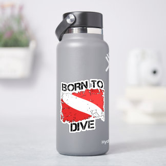Born to Dive weathered dive flag sticker