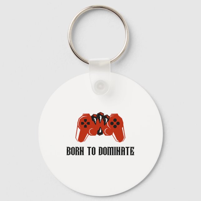 Born To Dominate Gaming Claw Gamer Controller Desi Key Ring (Front)