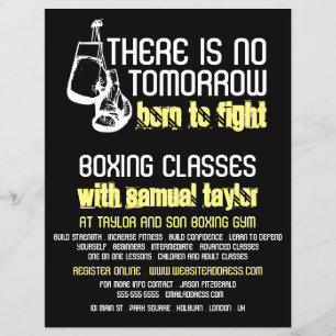 Born To Fight, Boxing Club, Boxing Trainer Advert Flyer