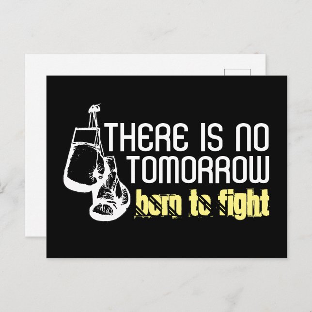 Born To Fight, Boxing Gloves Postcard (Front/Back)