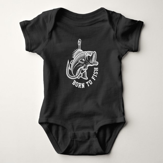 Born To Fish Baby Bodysuit (Front)