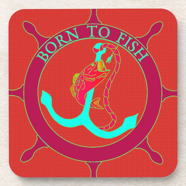 Born to fish coaster (Front)