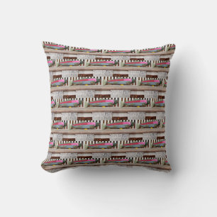 Born to fish, colourful fisherman's pattern cushion
