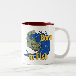 Born to Fish Fishing TShirt Two-Tone Coffee Mug
