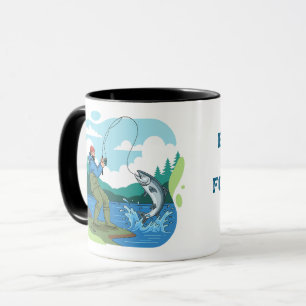 Born To Fish Forced To Work Funny Fishing Mug