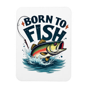 Born to Fish – Jumping Bass Artwork for Fishing Magnet
