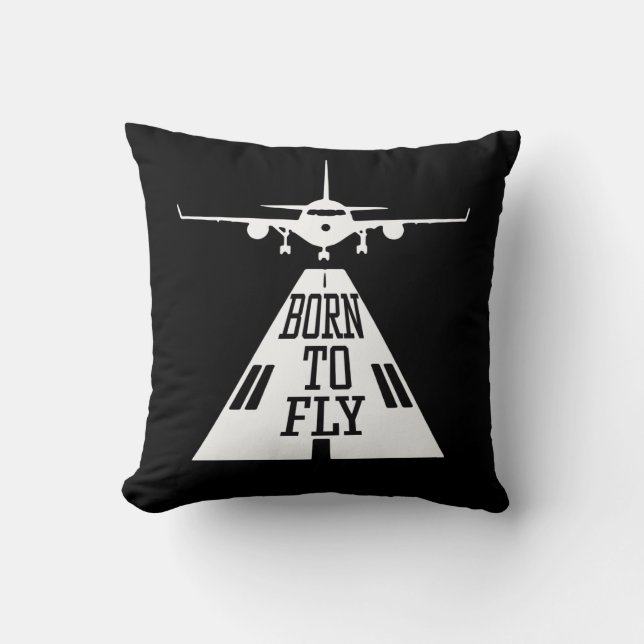 Born To Fly Aviation Pilot Flying Airplane Aircraf Cushion (Front)
