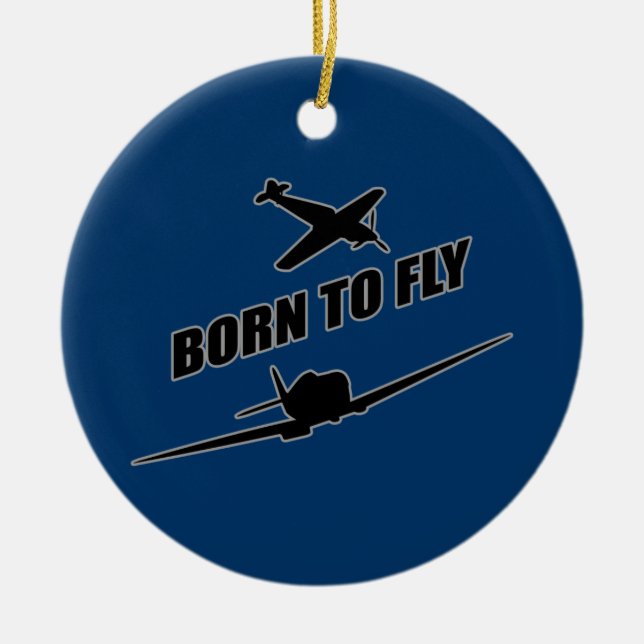 Born To Fly Ceramic Tree Decoration (Front)