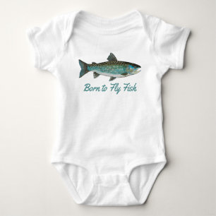 "Born to Fly Fish" Humourous Fishing Baby Bodysuit