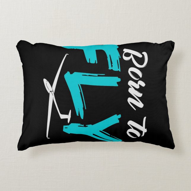 Born To Fly Pilot Gliding Decorative Cushion (Front)