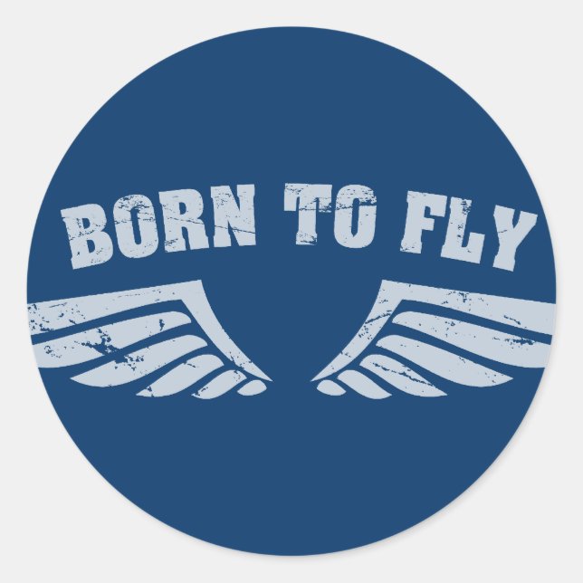 Born To Fly Wings Classic Round Sticker (Front)