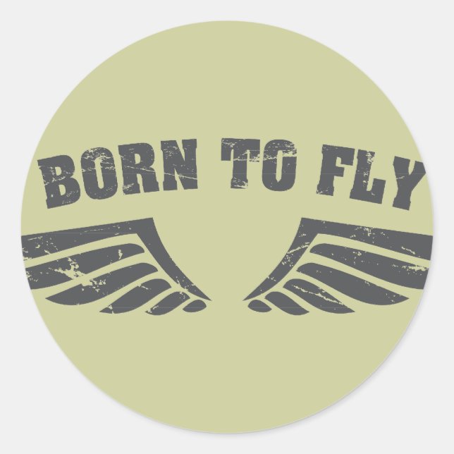 Born To Fly Wings Classic Round Sticker (Front)