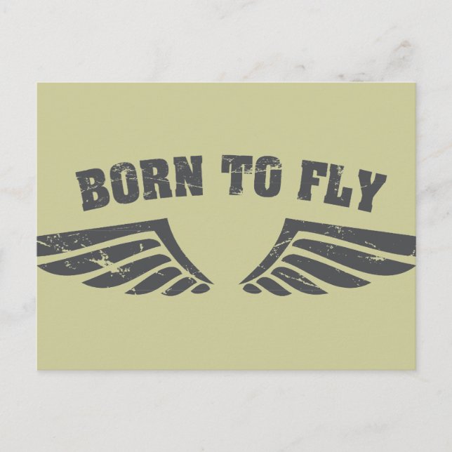 Born To Fly Wings Postcard (Front)