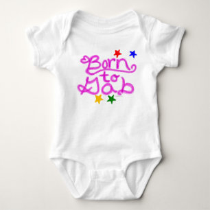 Born to Gab Stars Pink Heart Baby Girl Bodysuit