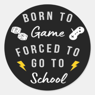 Born to game classic round sticker