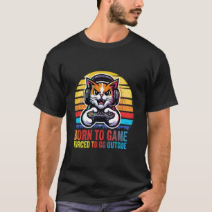Born to Game Forced Go Outside Boys Kids T-Shirt